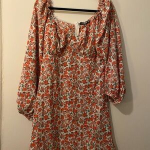 Missguided Floral Print Milkmaid Women's Dress